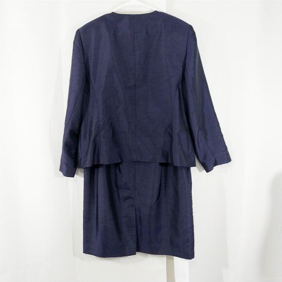 DRESSBARN! GORGEOUS PERIWINKLE BLUE/PURPLE 2 PC JACKET & SKIRT SUIT! SZ 16W - Picture 7 of 12